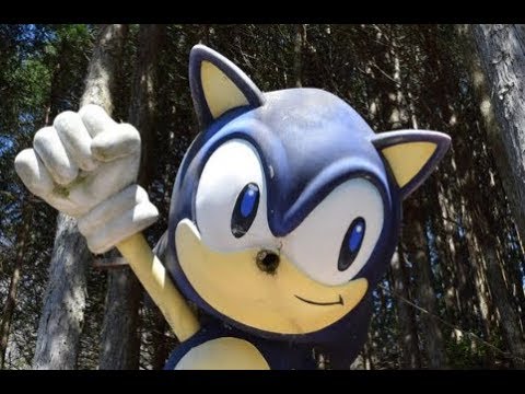 Sonic statue in the mountains